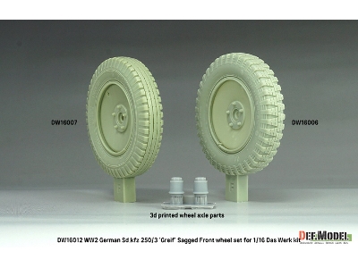 German Ww2 Sd.Kfz 250/3 'greif' - Sagged Wheel Set (For Das Werk Kits) - zdjęcie 2