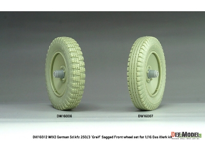 German Ww2 Sd.Kfz 250/3 'greif' - Sagged Wheel Set (For Das Werk Kits) - zdjęcie 3