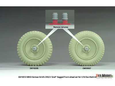 German Ww2 Sd.Kfz 250/3 'greif' - Sagged Wheel Set (For Das Werk Kits) - zdjęcie 4