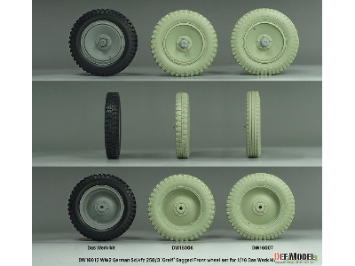German Ww2 Sd.Kfz 250/3 'greif' - Sagged Wheel Set (For Das Werk Kits) - zdjęcie 7