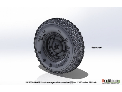 German Schwimmwagen - Wide Wheel Set 3 / Semperit (For Tamiya And Afv Club Kits) - zdjęcie 3