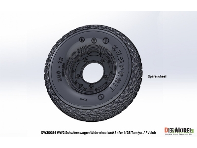 German Schwimmwagen - Wide Wheel Set 3 / Semperit (For Tamiya And Afv Club Kits) - zdjęcie 4