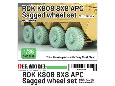 Rok K808 8x8 Apc - Sagged Wheel Set Michelin Xzl (For Academy Kits) - zdjęcie 1