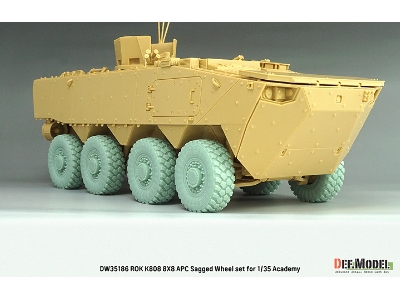 Rok K808 8x8 Apc - Sagged Wheel Set Michelin Xzl (For Academy Kits) - zdjęcie 4