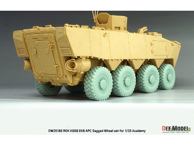 Rok K808 8x8 Apc - Sagged Wheel Set Michelin Xzl (For Academy Kits) - zdjęcie 6