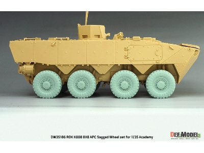 Rok K808 8x8 Apc - Sagged Wheel Set Michelin Xzl (For Academy Kits) - zdjęcie 7