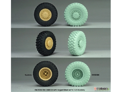 Rok K808 8x8 Apc - Sagged Wheel Set Michelin Xzl (For Academy Kits) - zdjęcie 9