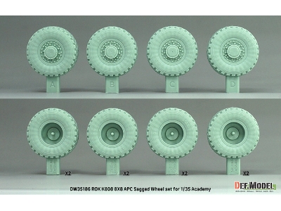 Rok K808 8x8 Apc - Sagged Wheel Set Michelin Xzl (For Academy Kits) - zdjęcie 11