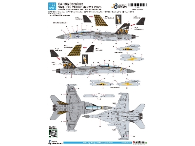 Boeing Ea-18 G Growler - Decal Set Vaq-138 Yellow Jackets (For Academy Kits) - zdjęcie 3