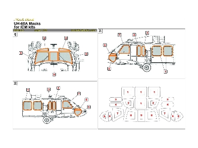 Sikorsky Uh-60 A Black Hawk - Canopy Frame Paints Masks (For Icm Kits) - zdjęcie 1