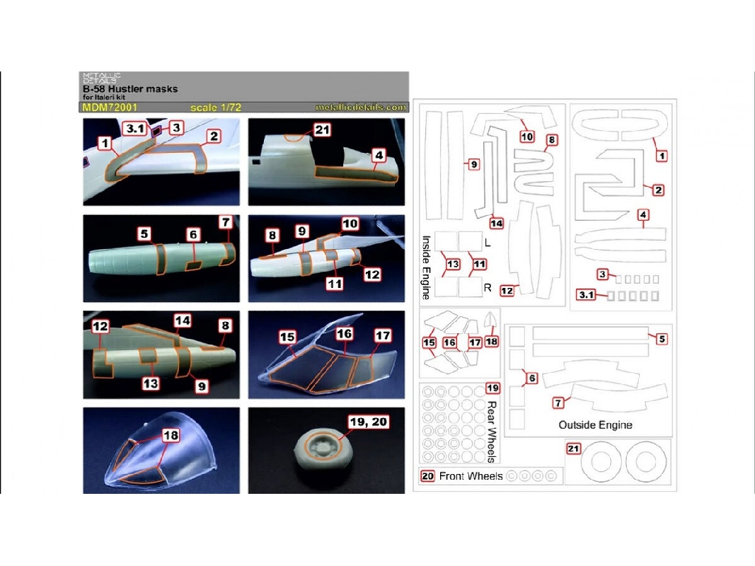 Convair B-58 Hustler - Masks Set (For Italeri Kits) - zdjęcie 1