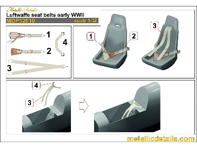Luftwaffe Wwii Seat Belts Early (3d-printed) - zdjęcie 3