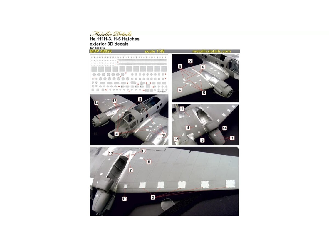 Heinkel He-111 H-3 / H-6 - Small Hatches (For Icm Kits) - zdjęcie 1