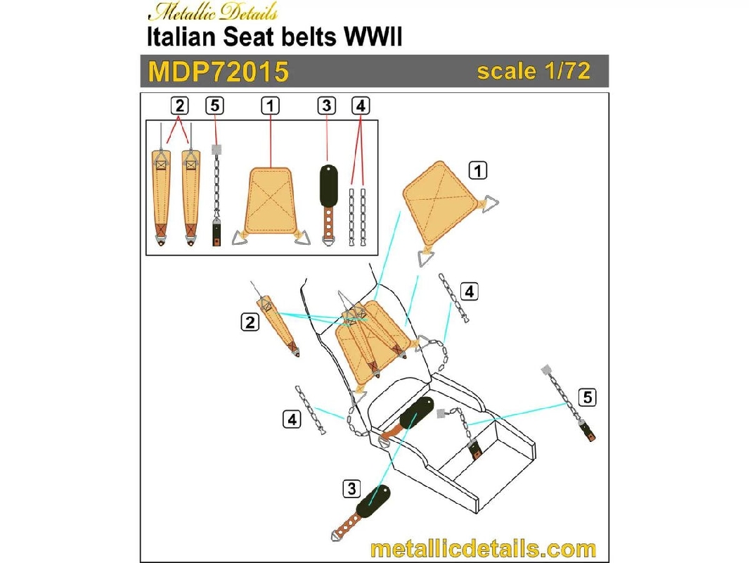 Italian Wwii Seat Belts (3d-printed) - zdjęcie 1