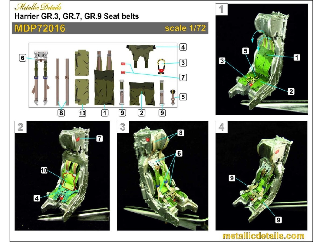 Bae Harrier Gr.3 / Gr.7 / Gr.9 - Seat Belts (3d-prnted) - zdjęcie 1