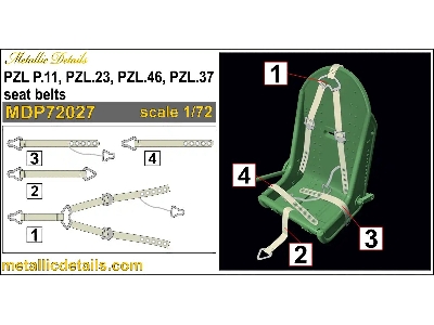 Pzl P.11 / Pzl.P23 / Pzl.P46 And Pzl.P37 - Seat Belts (3d-printed / For Arma Hobby, Heller And Ibg Models Kits) - zdjęcie 5