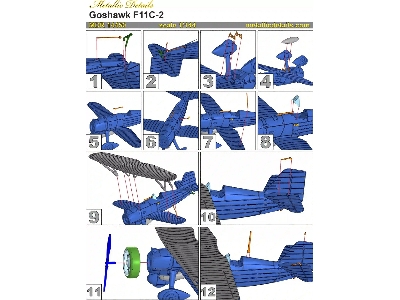 Curtiss F11c-2 Goshawk With Etched Parts And Decals (3d-printed) - zdjęcie 9
