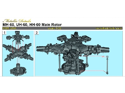 Sikorsky Mh-60 / Uh-60 And Hh-60 - 3d-printed Main Rotor (For Academy / Kitty Hawk Models And Zimi Model Kits) - zdjęcie 7