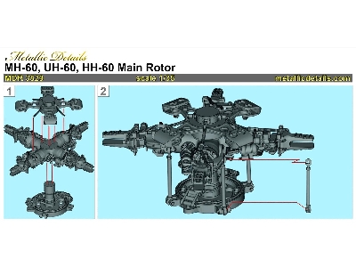 Sikorsky Mh-60 / Uh-60 And Hh-60 - 3d-printed Main Rotor (For Academy, Kitty Hawk Models And Zimi Model Kits) - zdjęcie 5
