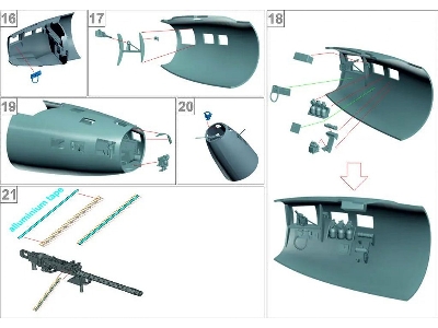 Boeing B-17 F Flying Fortress - Bombardier Cockpit Interior Set (3d-printed / For Monogram Kits) - zdjęcie 4
