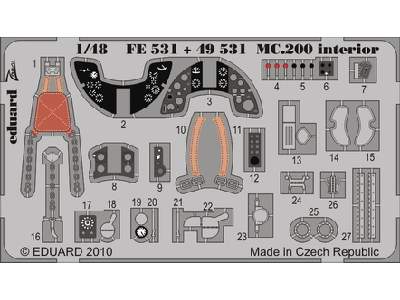  MC 200 interior S. A. 1/48 - Italeri - blaszki - zdjęcie 1