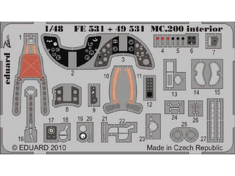  MC 200 interior S. A. 1/48 - Italeri - blaszki - zdjęcie 1