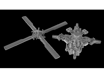 Sikorsky Mh-60 / Uh-60 And Hh-60 - 3d-printed Main And Tail Rotors (For Icm / Academy / Italeri And Revell Kits) - zdjęcie 1
