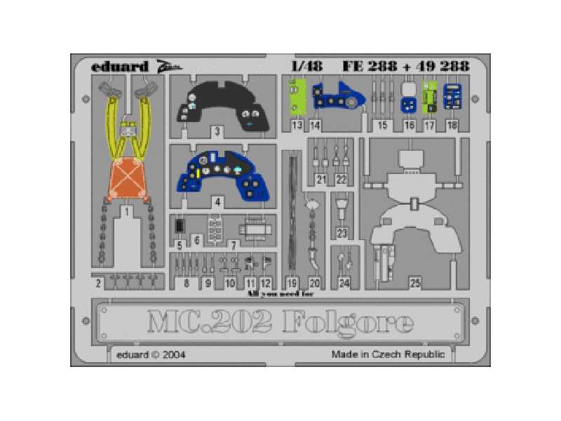  MC 202 Folgore 1/48 - Hasegawa - blaszki - zdjęcie 1