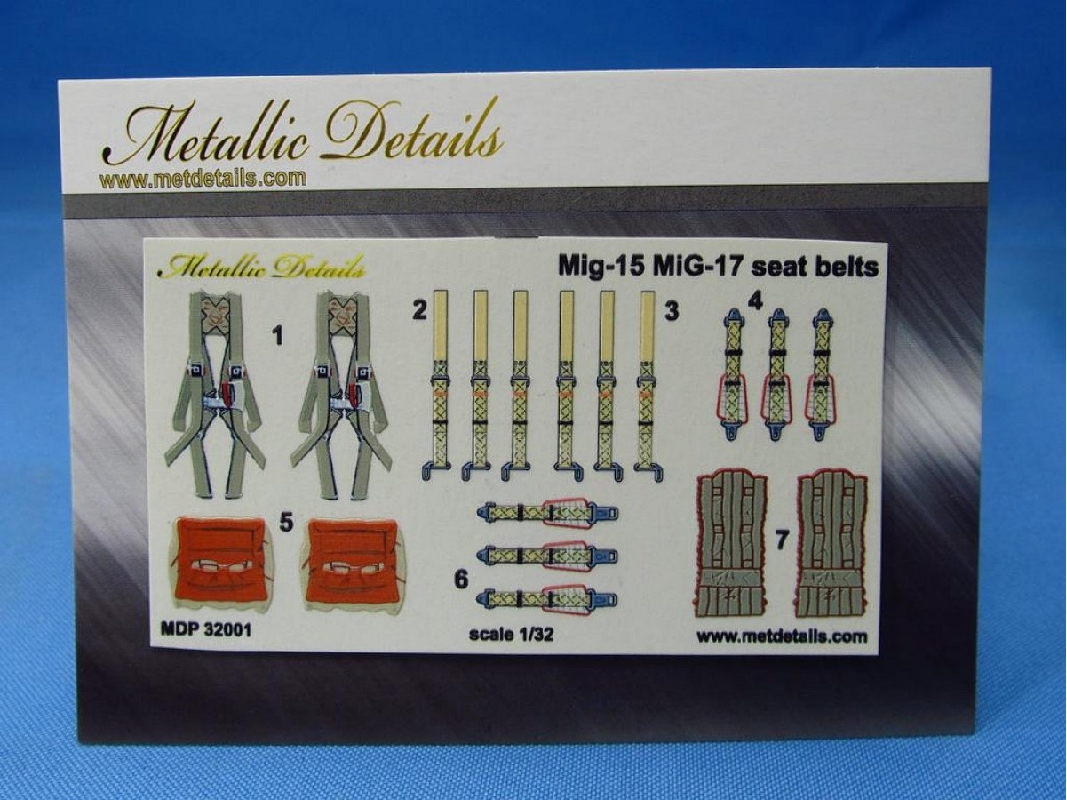 Mikoyan Mig-15 / Mig-17 - Seat Belts 3d-printed Decals (For Trumpeter Kits) - zdjęcie 1