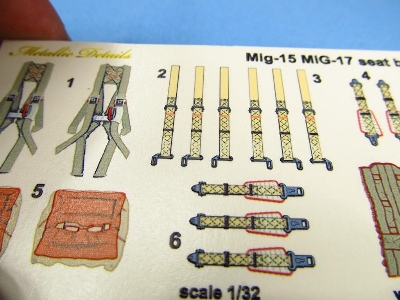 Mikoyan Mig-15 / Mig-17 - Seat Belts 3d-printed Decals (For Trumpeter Kits) - zdjęcie 2