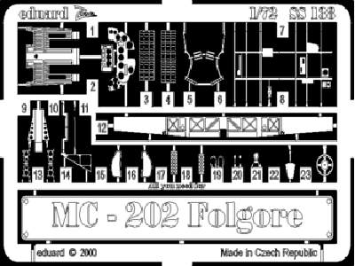  MC 202 Folgore 1/72 - Hasegawa - blaszki - zdjęcie 1