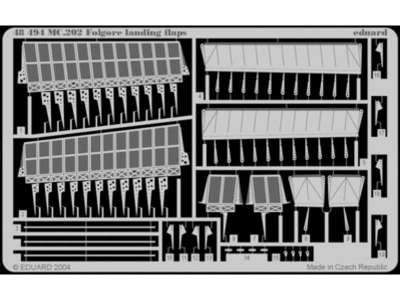 MC 202 Folgore landing flaps 1/48 - Hasegawa - blaszki - zdjęcie 1 MC 202 Folgore landing flaps 1/48 - Hasegawa - blaszki - zdjęcie 1