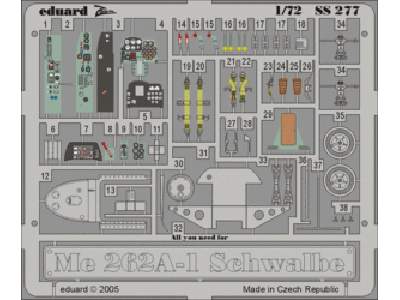  Me 262A-1 Schwalbe 1/72 - Hasegawa - blaszki - zdjęcie 1