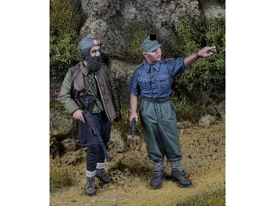 German Waffen Ss Prinz Eugen Mountain Division Nco And Chetnik 1943-1945 (2 Figures) - zdjęcie 1
