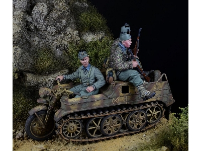 German Waffen Ss Gebirgsjager Kettenkrad Crew (3 Figures Set) - zdjęcie 2