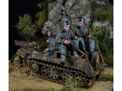 German Waffen Ss Gebirgsjager Kettenkrad Crew (3 Figures Set) - zdjęcie 3
