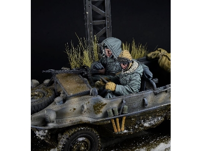 German Wwii Waffen Ss Schwimmwagen Crew, Volume 1 - Front Seats (Winter 1943-1945 / 2 Figures) - zdjęcie 3