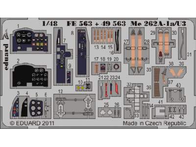  Me 262A-1a/ U3 S. A. 1/48 - Hobby Boss - blaszki - zdjęcie 1