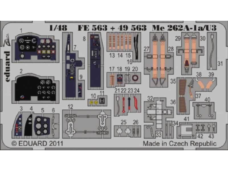  Me 262A-1a/ U3 S. A. 1/48 - Hobby Boss - blaszki - zdjęcie 1