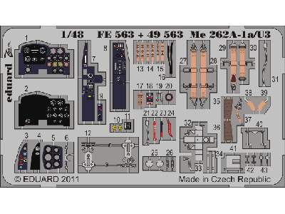  Me 262A-1a/ U3 S. A. 1/48 - Hobby Boss - blaszki - zdjęcie 2