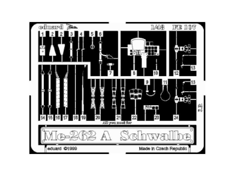 Me 262A Schwalbe 1/48 - Revell - blaszki - zdjęcie 1 Me 262A Schwalbe 1/48 - Revell - blaszki - zdjęcie 1