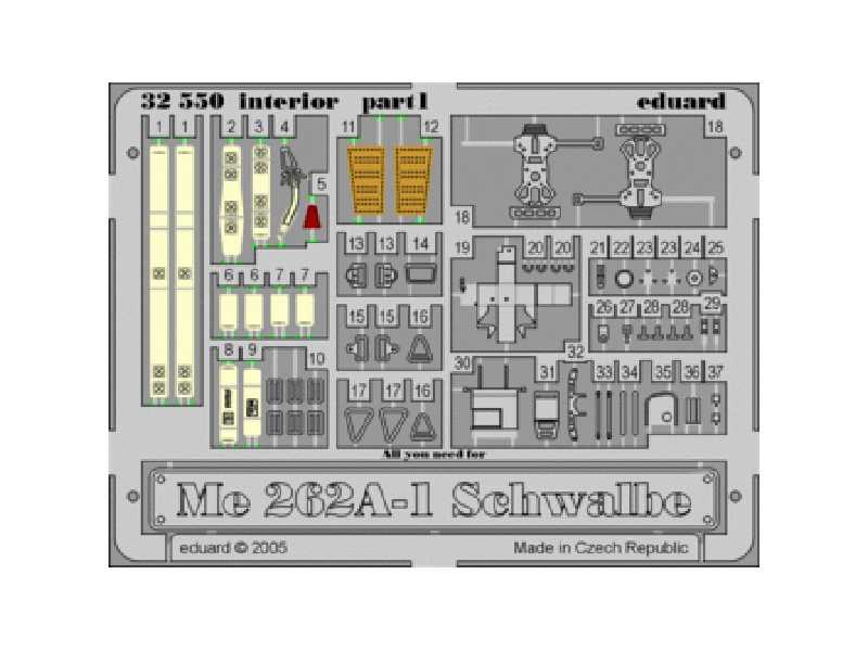  Me 262A Schwalbe interior 1/32 - Trumpeter - blaszki - zdjęcie 1