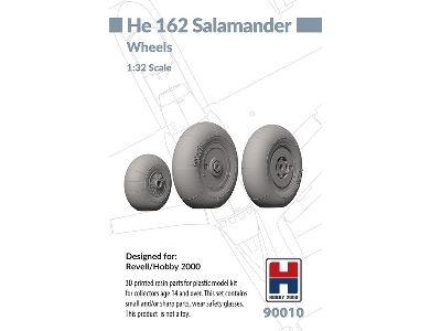 Heinkel He 162 Salamander - Wheels Set (For Revell And Hobby 2000 Kits) - zdjęcie 1