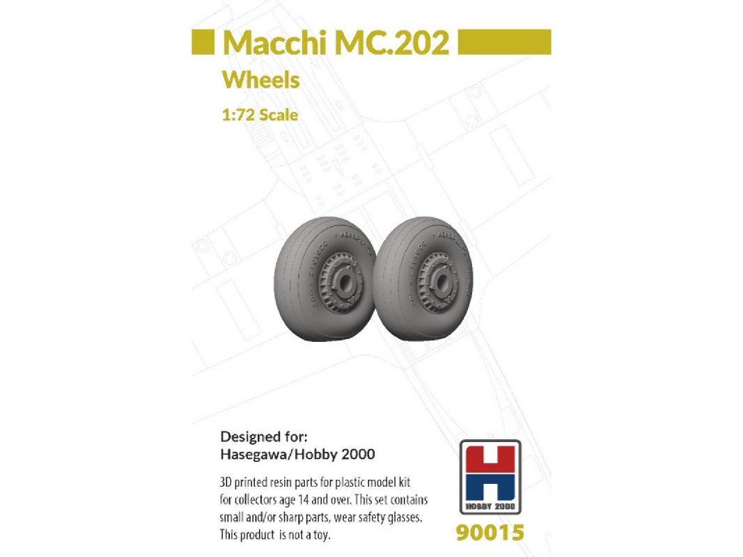 Macchi Mc.202 - 3d-printed Wheels Set (For Hasegawa And Hobby 2000 Kits) - zdjęcie 1