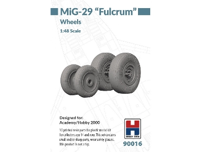 Mig-29 Fulcrum - 3d-printed Wheels Set (For Academy And Hobby 2000 Kits) - zdjęcie 1