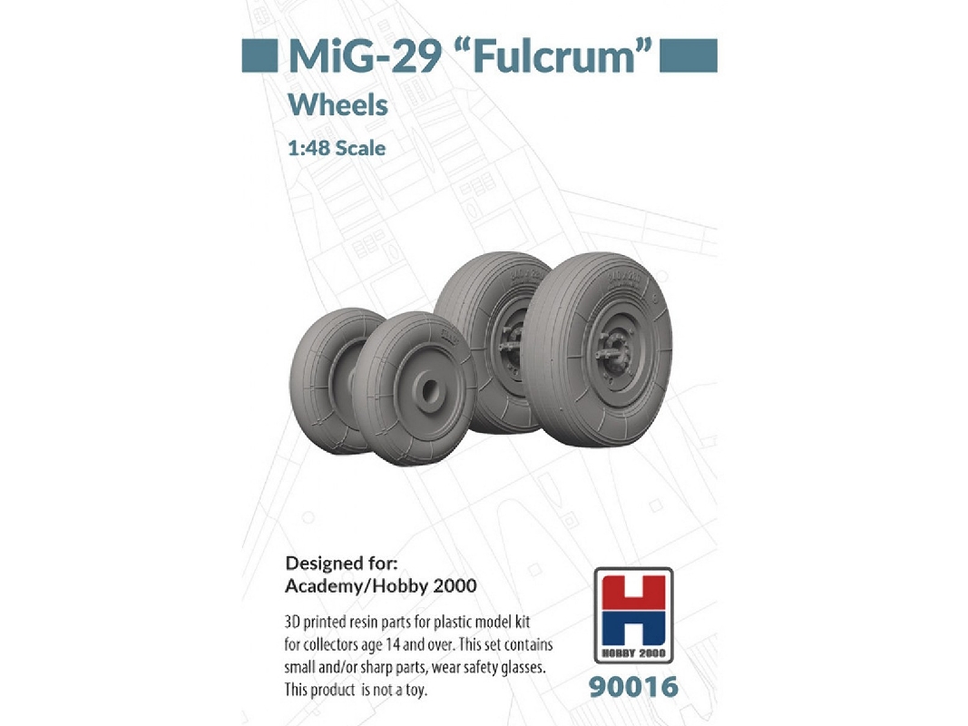 Mig-29 Fulcrum - 3d-printed Wheels Set (For Academy And Hobby 2000 Kits) - zdjęcie 1