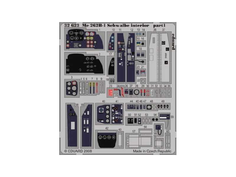  Me 262B-1 Schwalbe interior S. A. 1/32 - Trumpeter - blaszki - zdjęcie 1