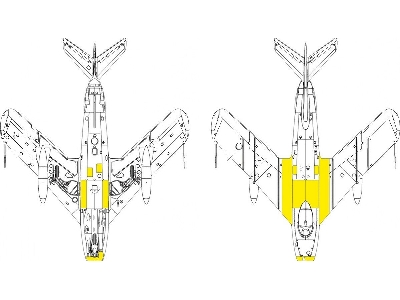 Mig-17 F - Surface Panels Mask Set (For Kinetic Kits) - zdjęcie 1