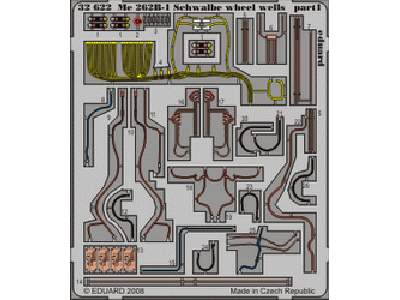  Me 262B-1 Schwalbe wheel wells 1/32 - Trumpeter - blaszki - zdjęcie 1