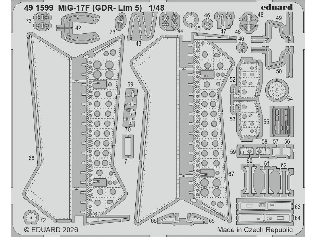 Mig-17 F (Gdr - Lim 5) - Pe Parts (For Kinetic Kits) - zdjęcie 1